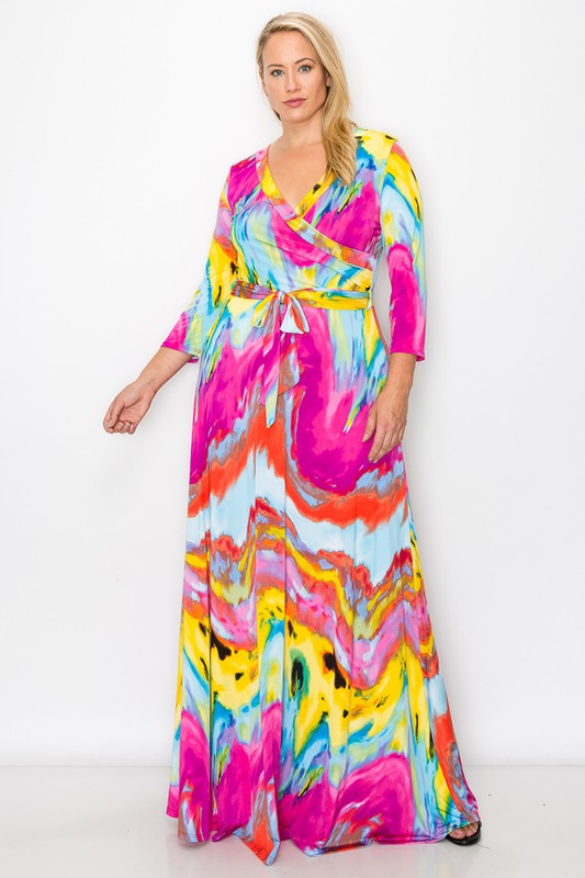 Pink Marble Maxi Dress