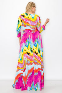 Pink Marble Maxi Dress