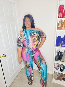 Printed Off Shoulder Jumpsuit