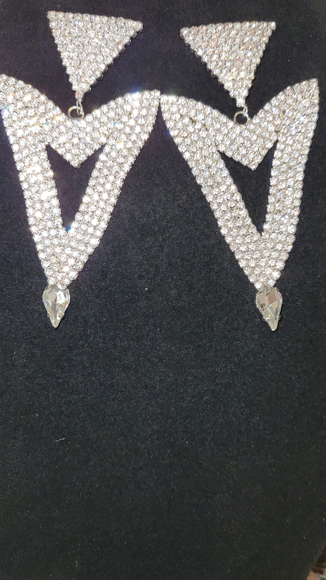 Rhinestone Triangle Earrings